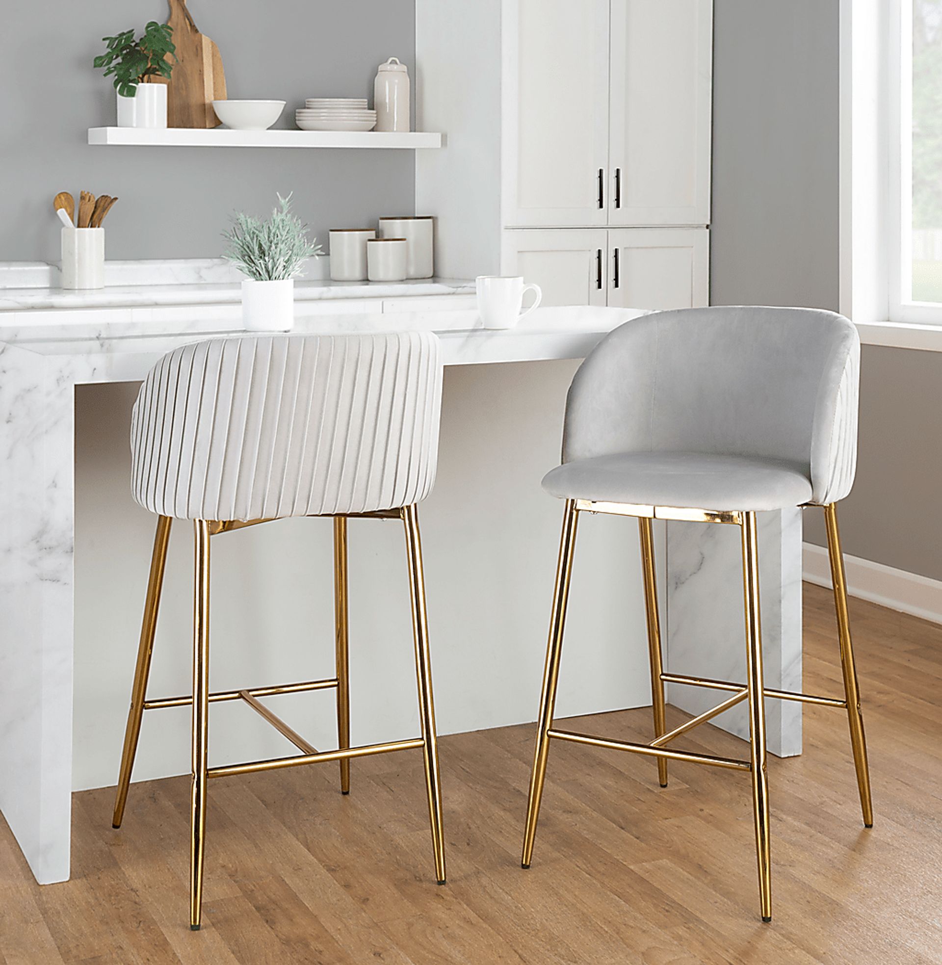 Marsanne I Silver Counter Height Stool, Set of 2 - Image 2