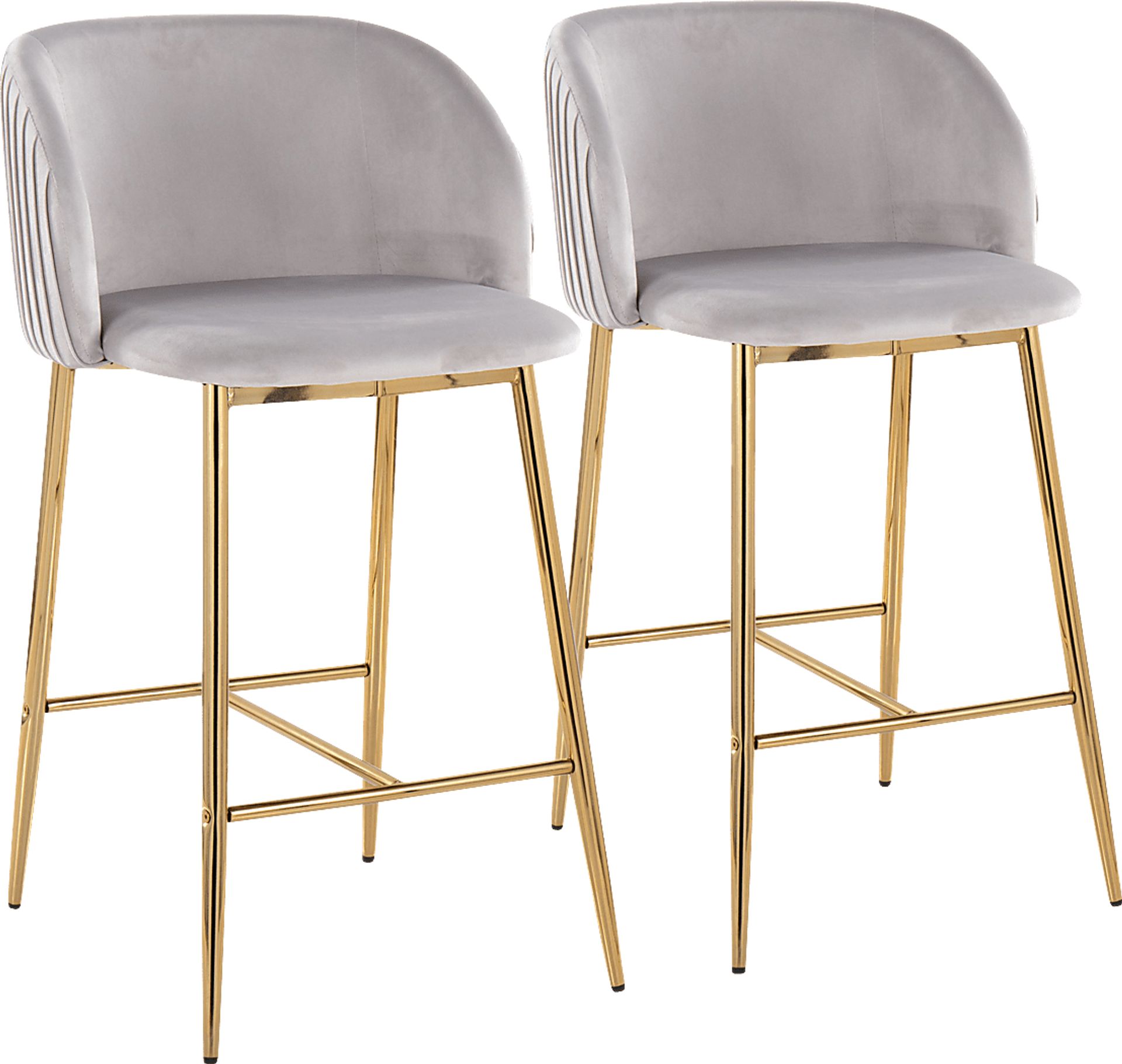 Marsanne I Silver Counter Height Stool, Set of 2 - Image 1