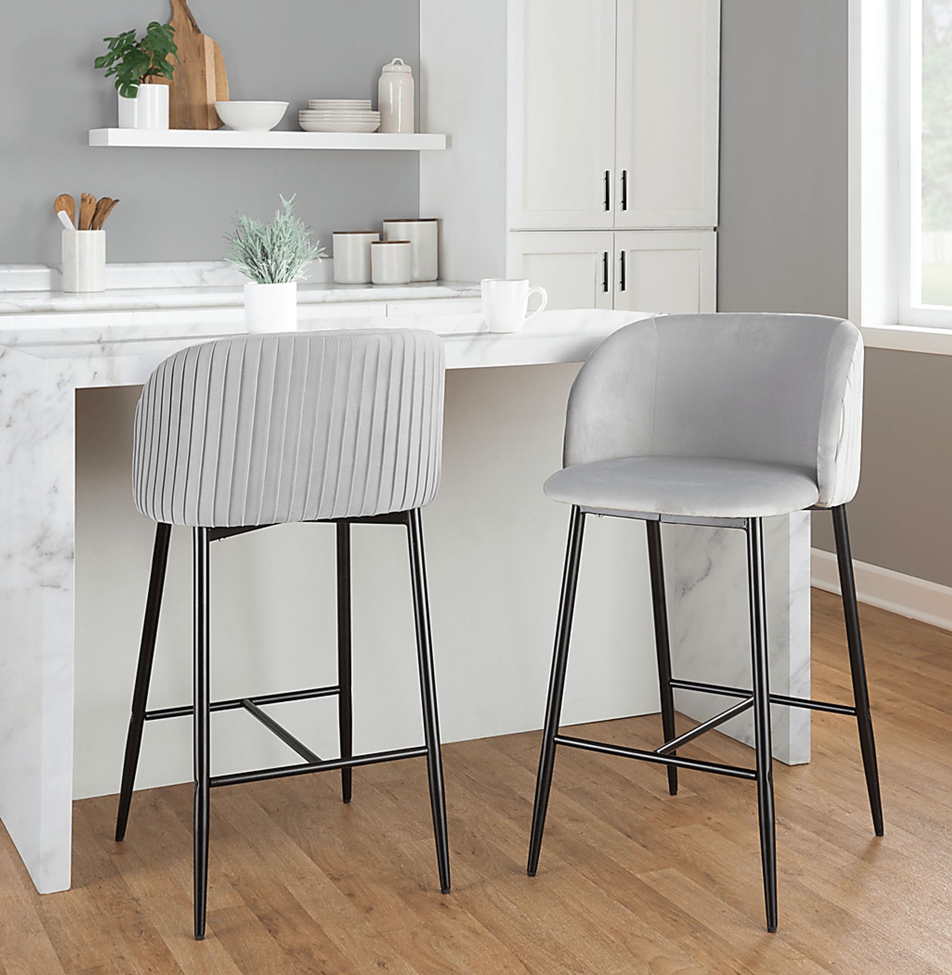 Marsanne II Silver Counter Height Stool, Set of 2 - Image 2