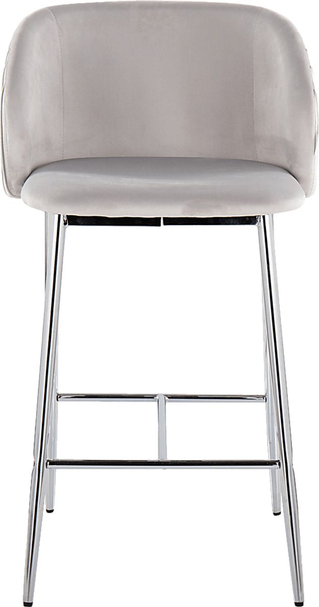 Marsanne III Silver Counter Height Stool, Set of 2