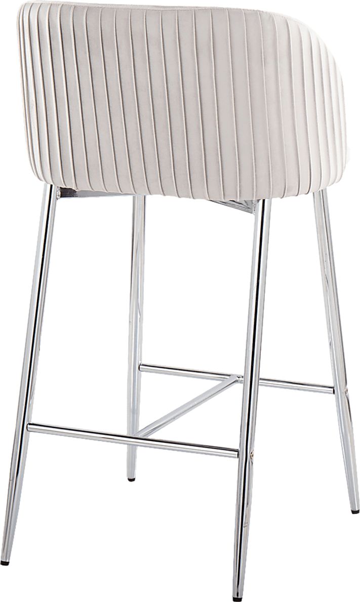 Marsanne III Silver Counter Height Stool, Set of 2