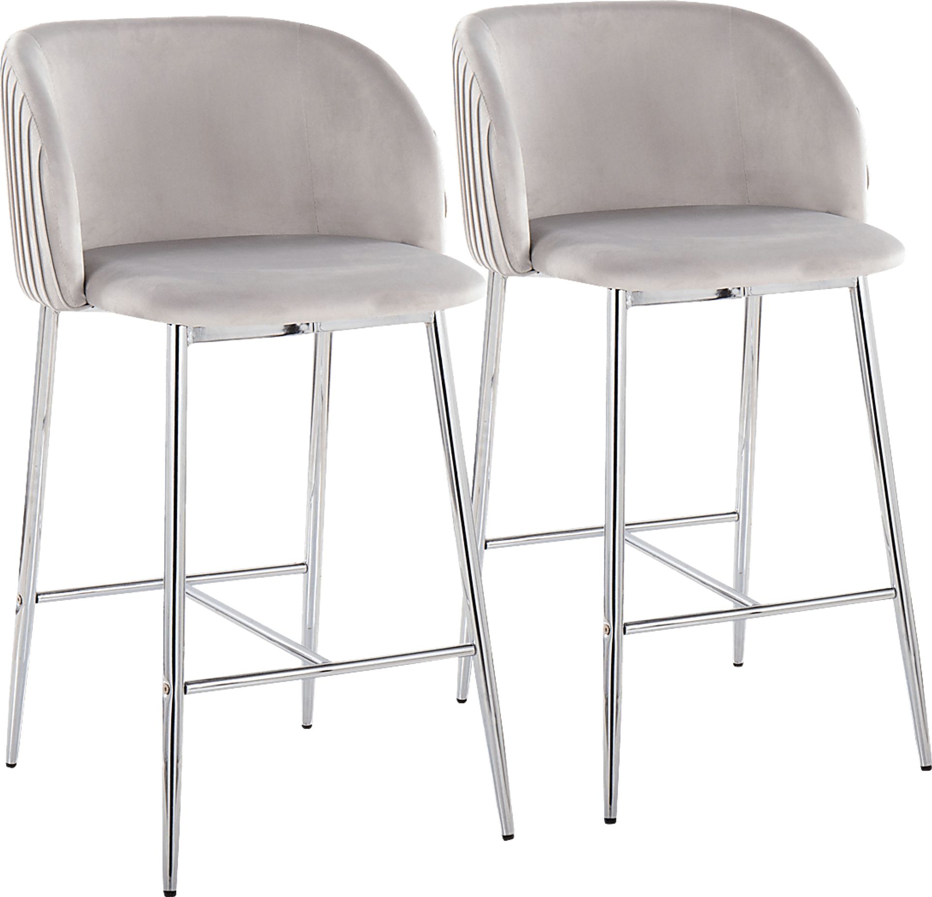 Marsanne III Silver Counter Height Stool, Set of 2 - Image 1