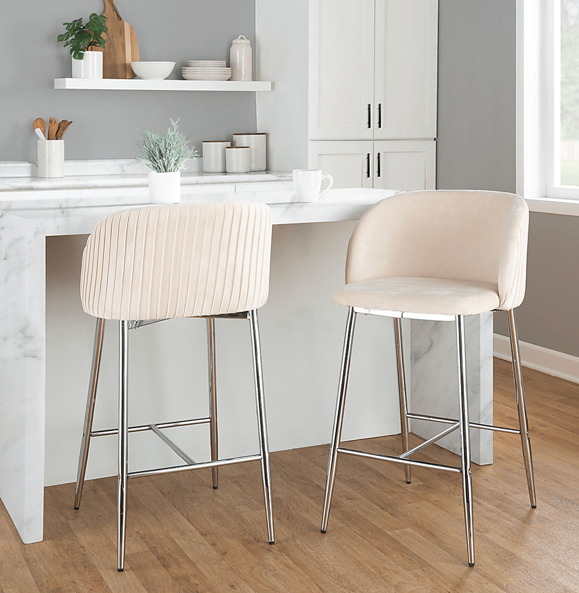 Marsanne III White Counter Height Stool, Set of 2 - Image 2