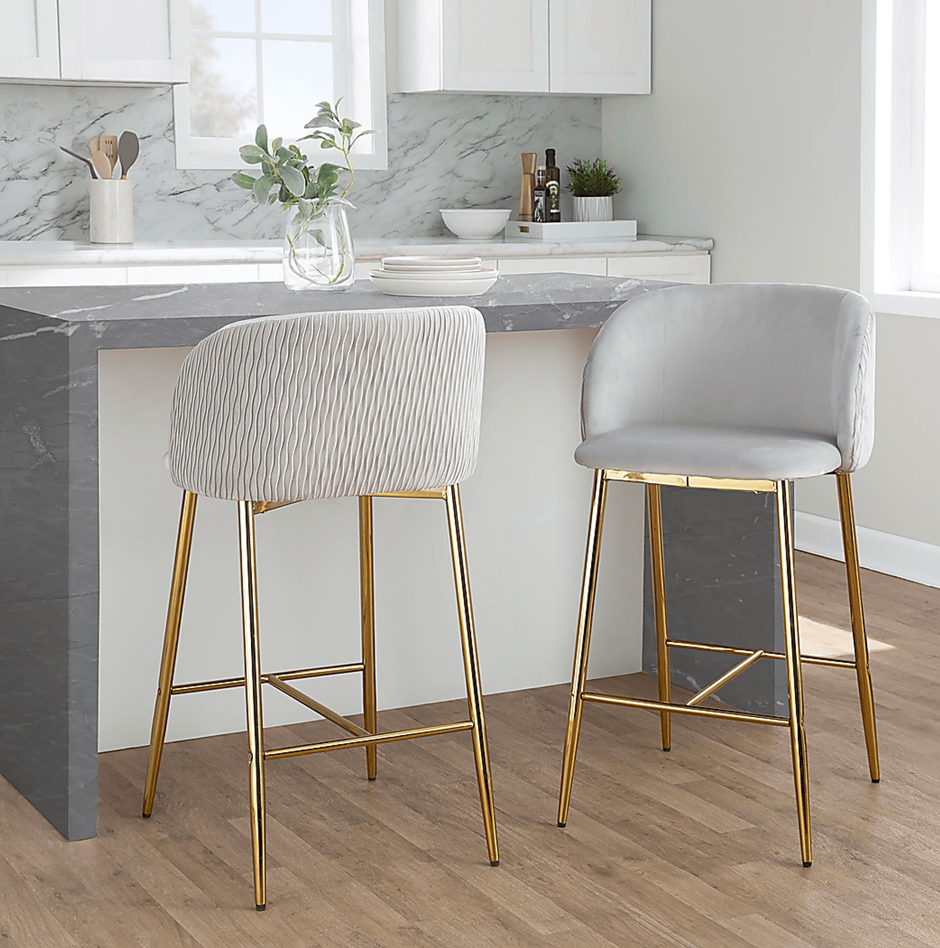 Marsanne IV Silver Counter Height Stool, Set of 2 - Image 2