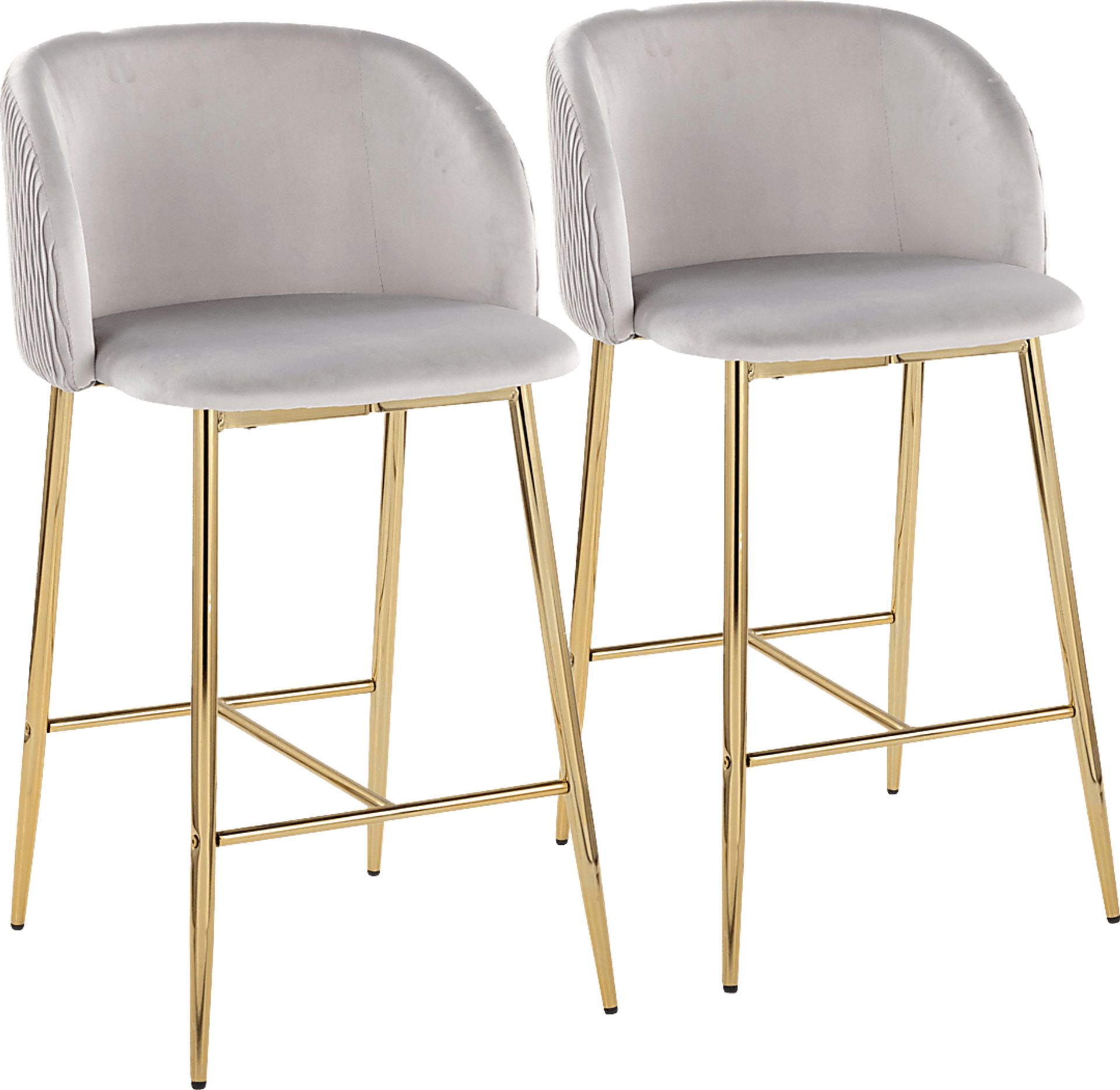 Marsanne IV Silver Counter Height Stool, Set of 2 - Image 1