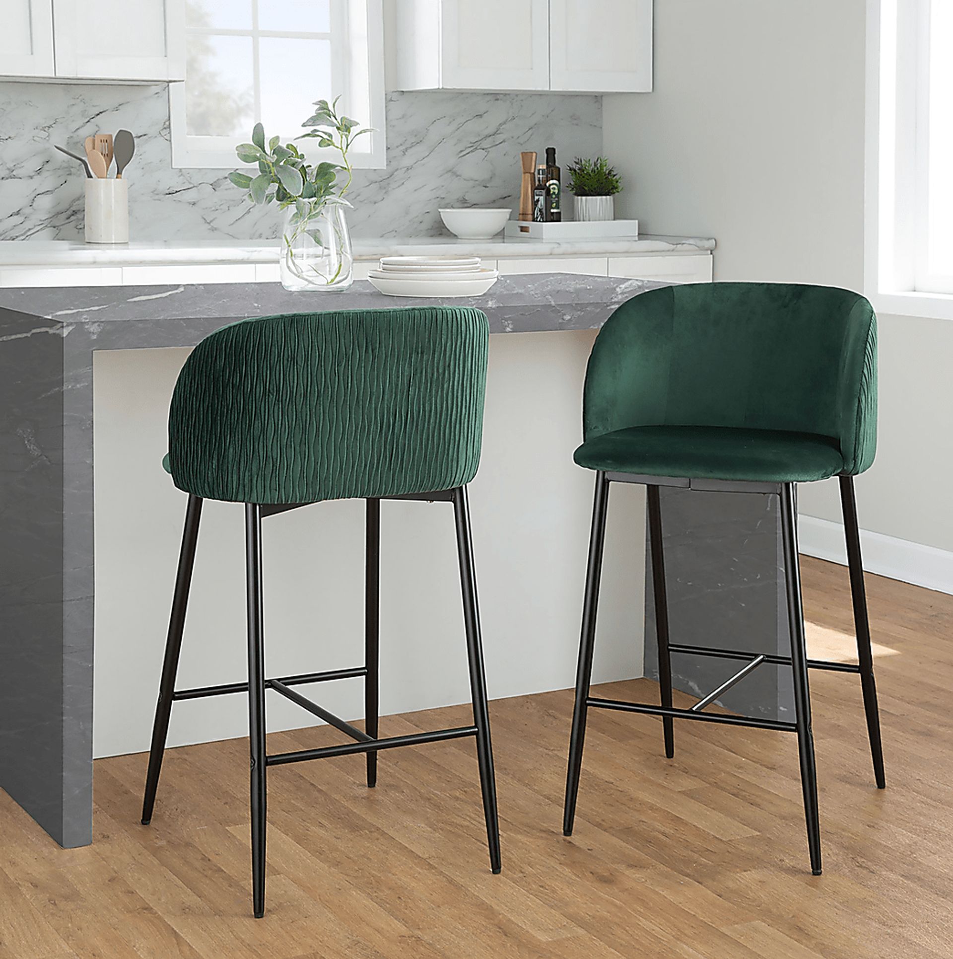 Marsanne V Green Counter Height Stool, Set of 2 - Image 2