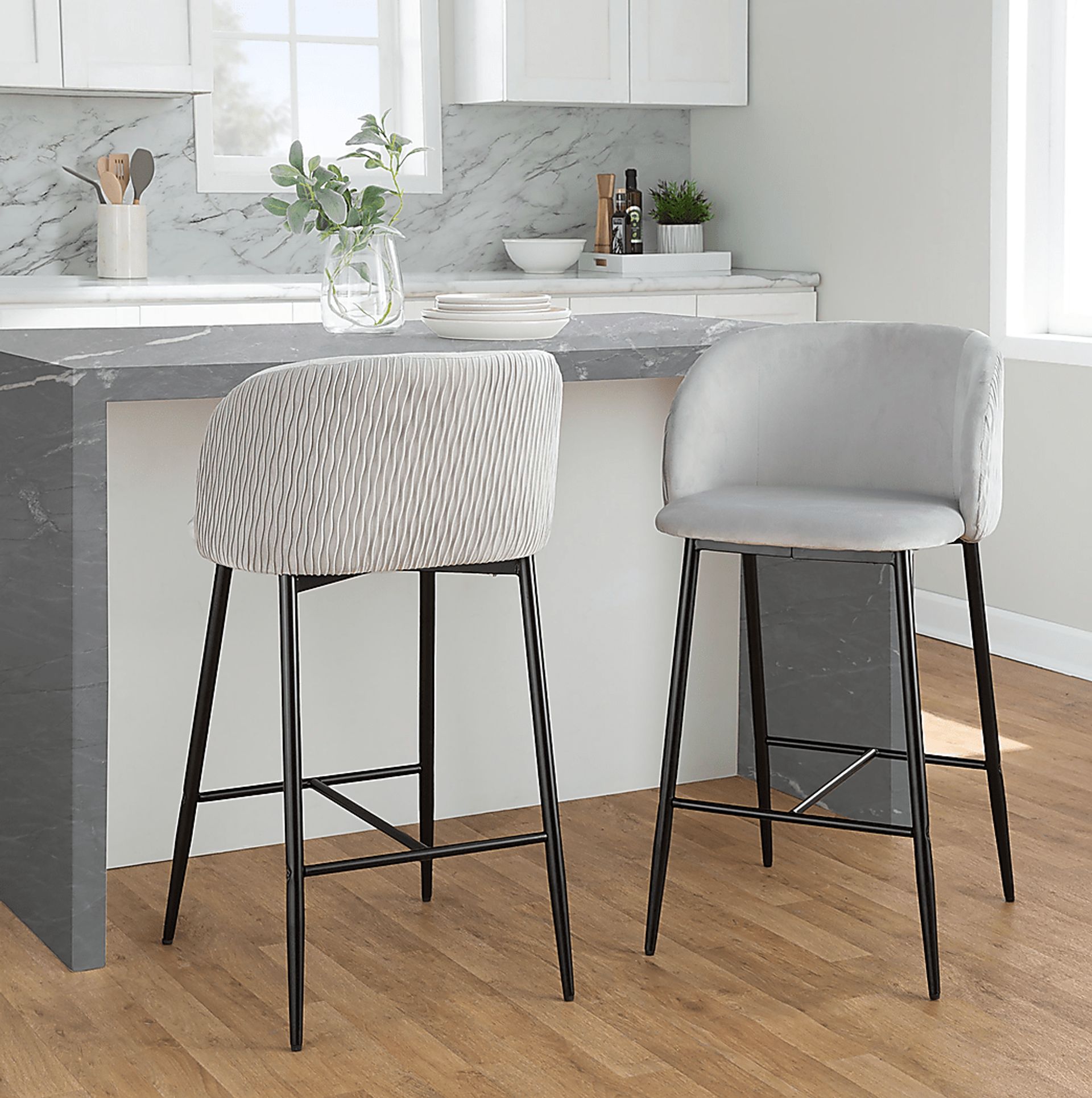 Marsanne V Silver Counter Height Stool, Set of 2 - Image 2