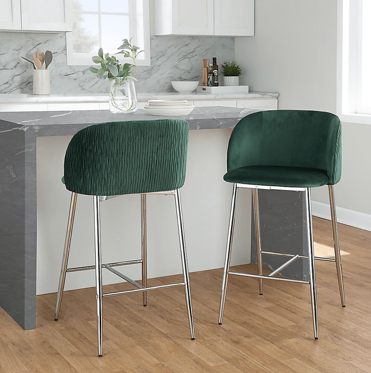 Marsanne VI Green Counter Height Stool, Set of 2 - Rooms To Go