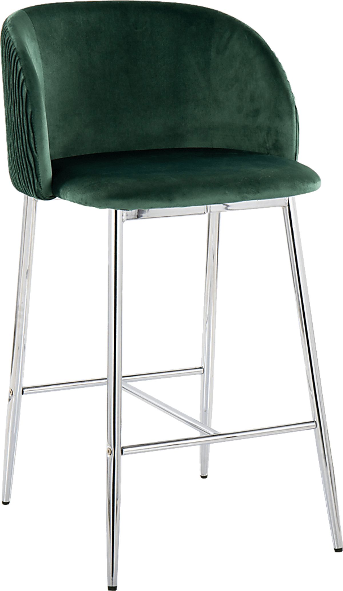 Marsanne VI Silver Gray Green Velvet Plush Counter Height Stool, Set Of