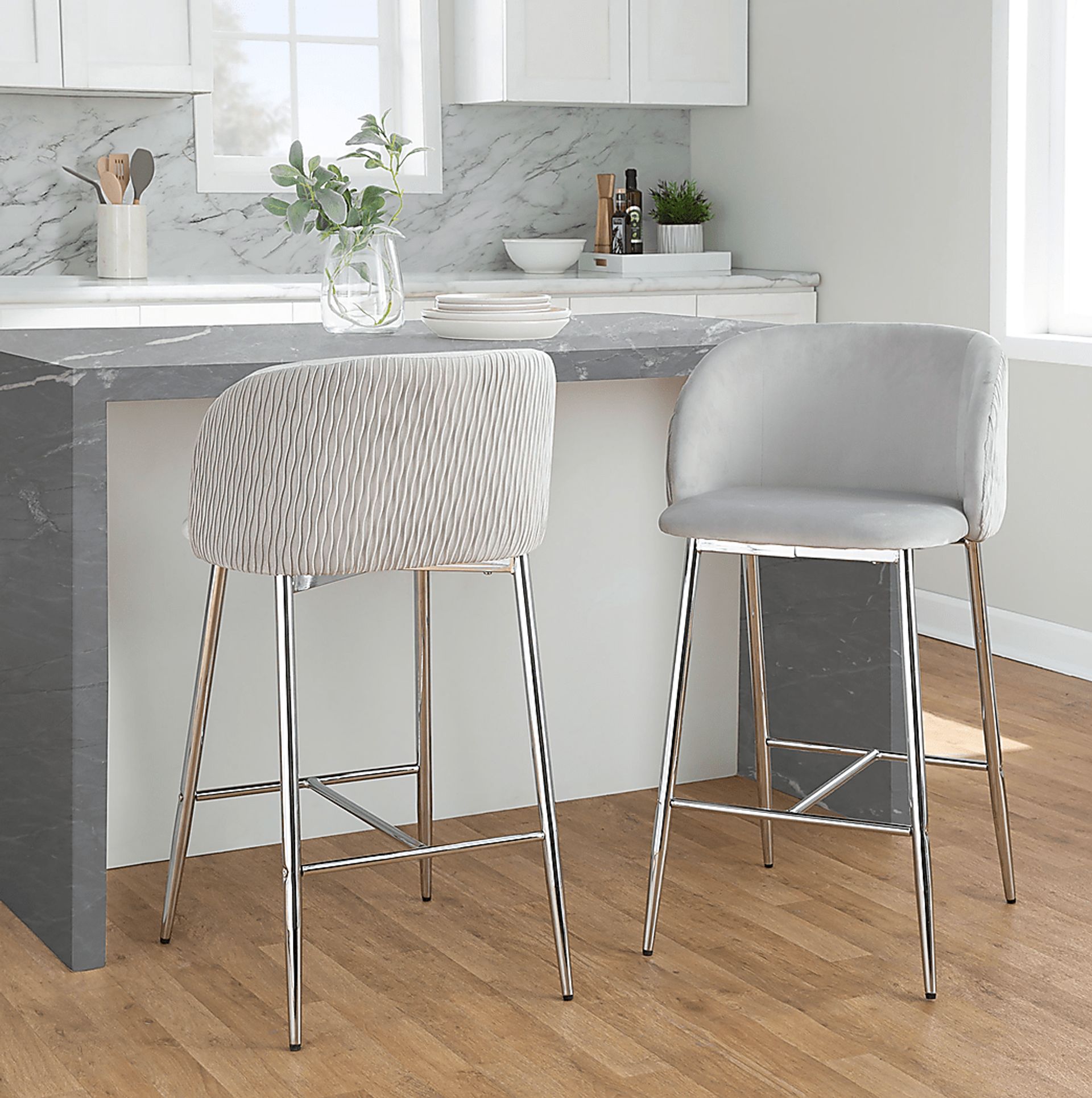 Marsanne VI Silver Counter Height Stool, Set of 2 - Image 2