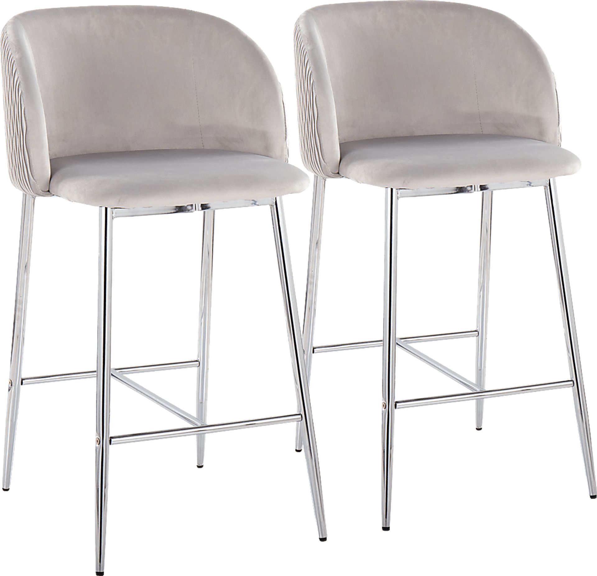 Marsanne VI Silver Counter Height Stool, Set of 2 - Image 1