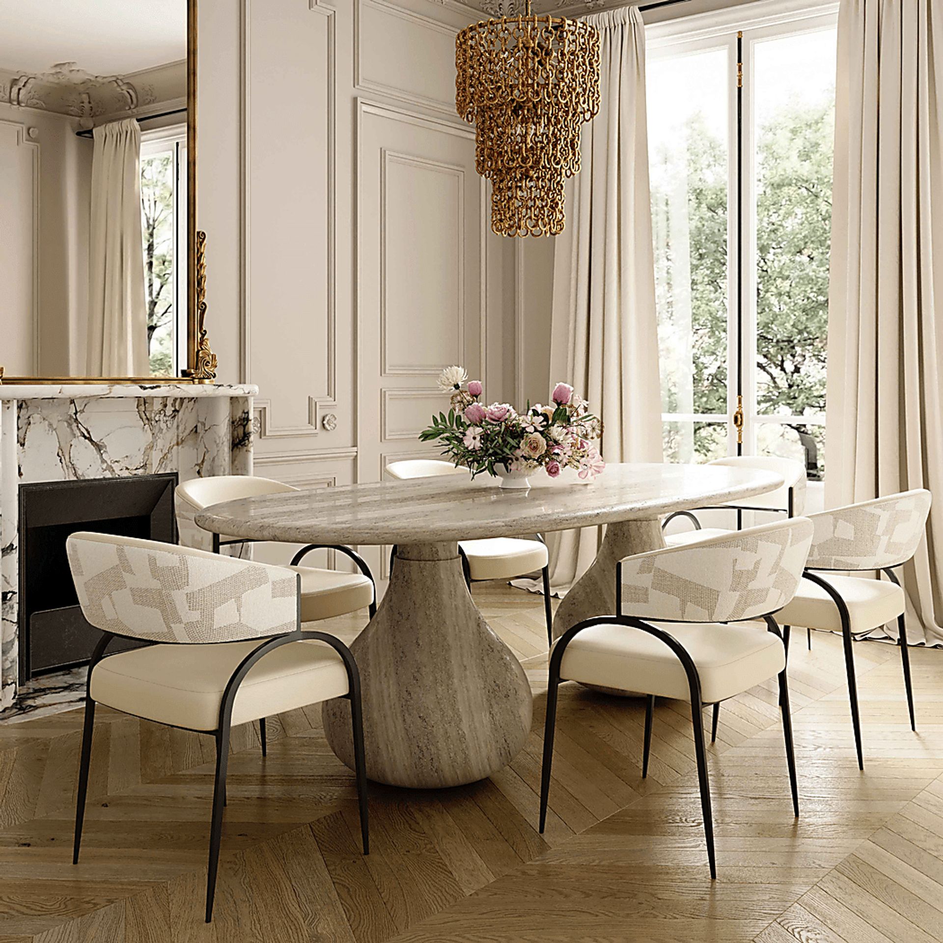 Marscoms II Cream Arm Chair - Image 2