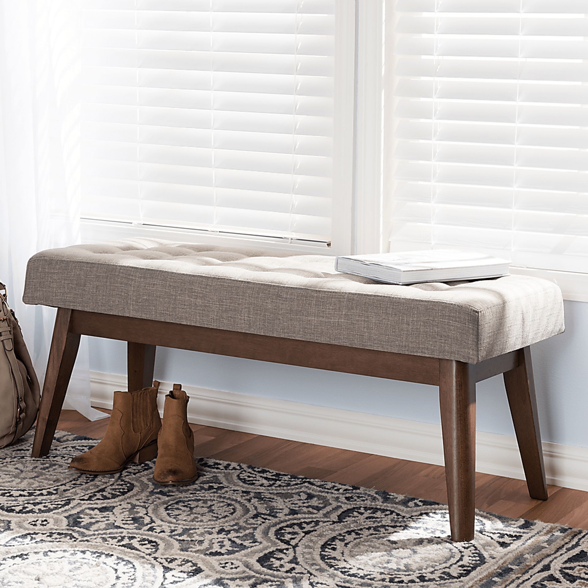 Marshead Light Gray Accent Bench - Image 2