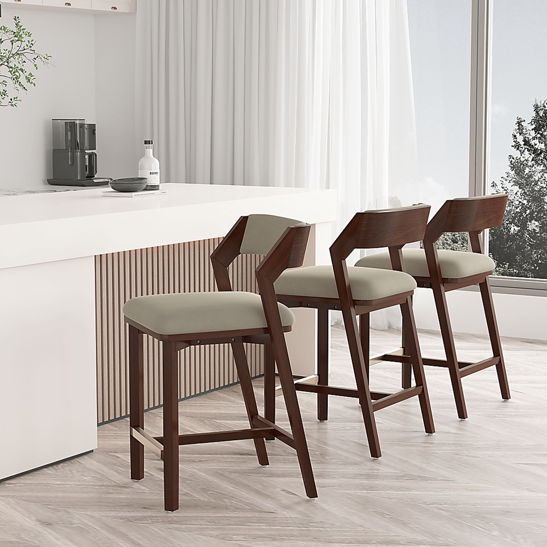 Marspoly Beige Counter Height Stool - Image 2