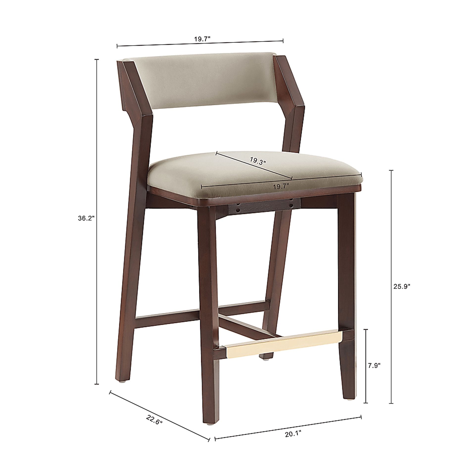Marspoly Beige Counter Height Stool - Image 5