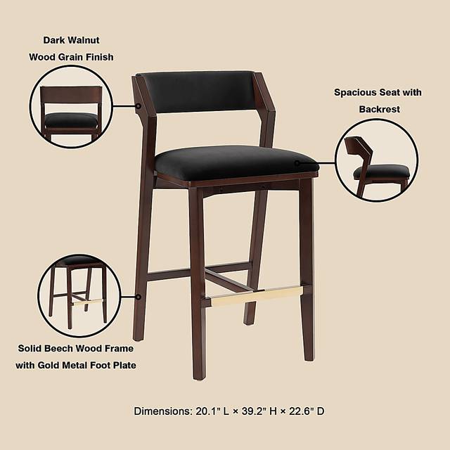Marspoly Black Barstool - Thumbnail - Image 4