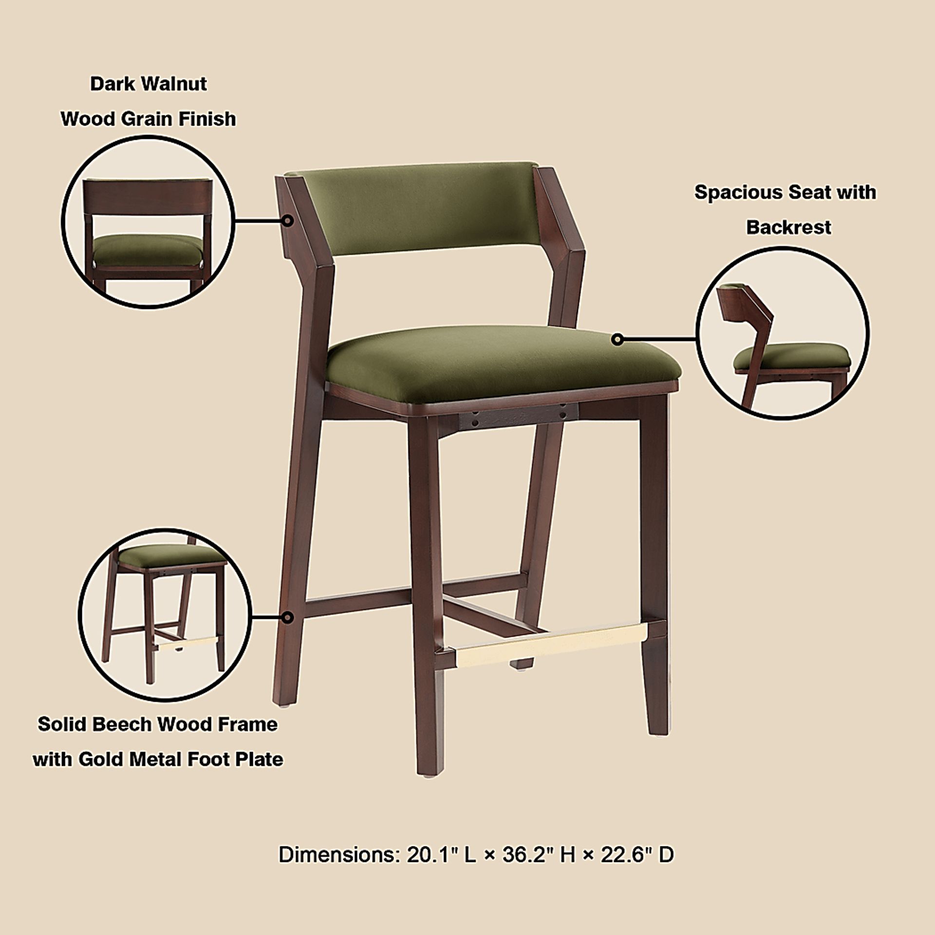 Marspoly Black Counter Height Stool - Image 5
