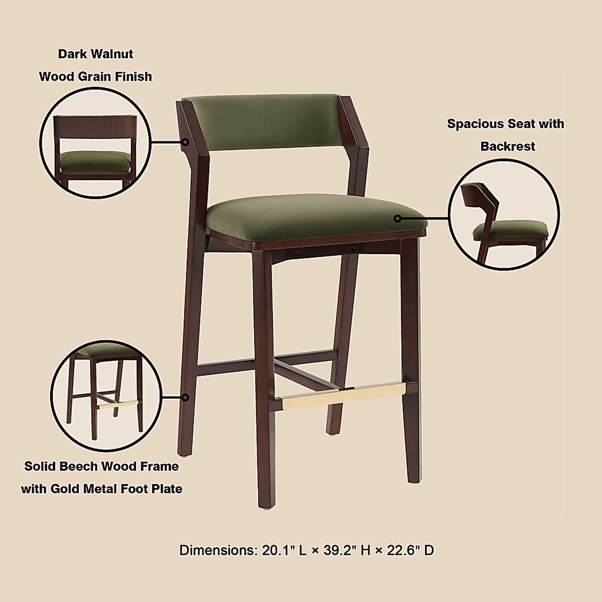 Marspoly Green Barstool - Image 4