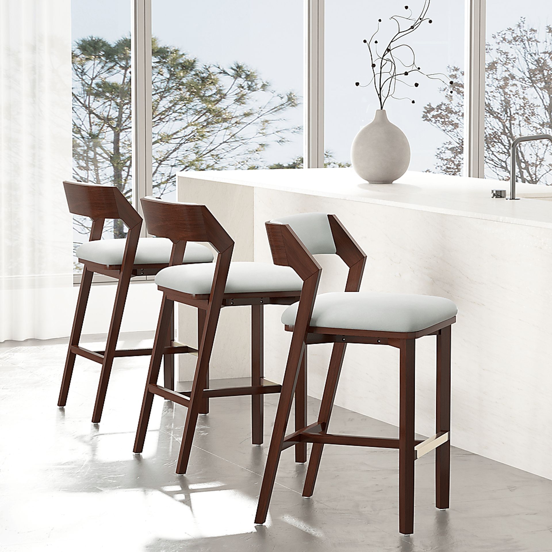 Marspoly White Barstool - Image 2