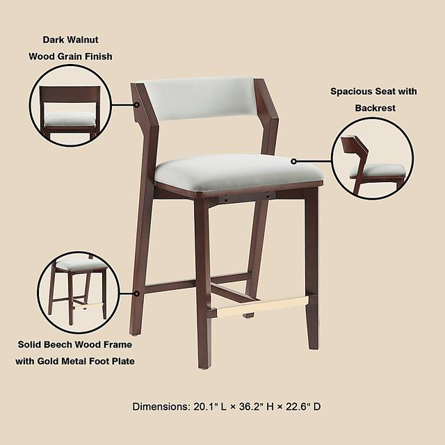 Marspoly White Counter Height Stool - Thumbnail - Image 8