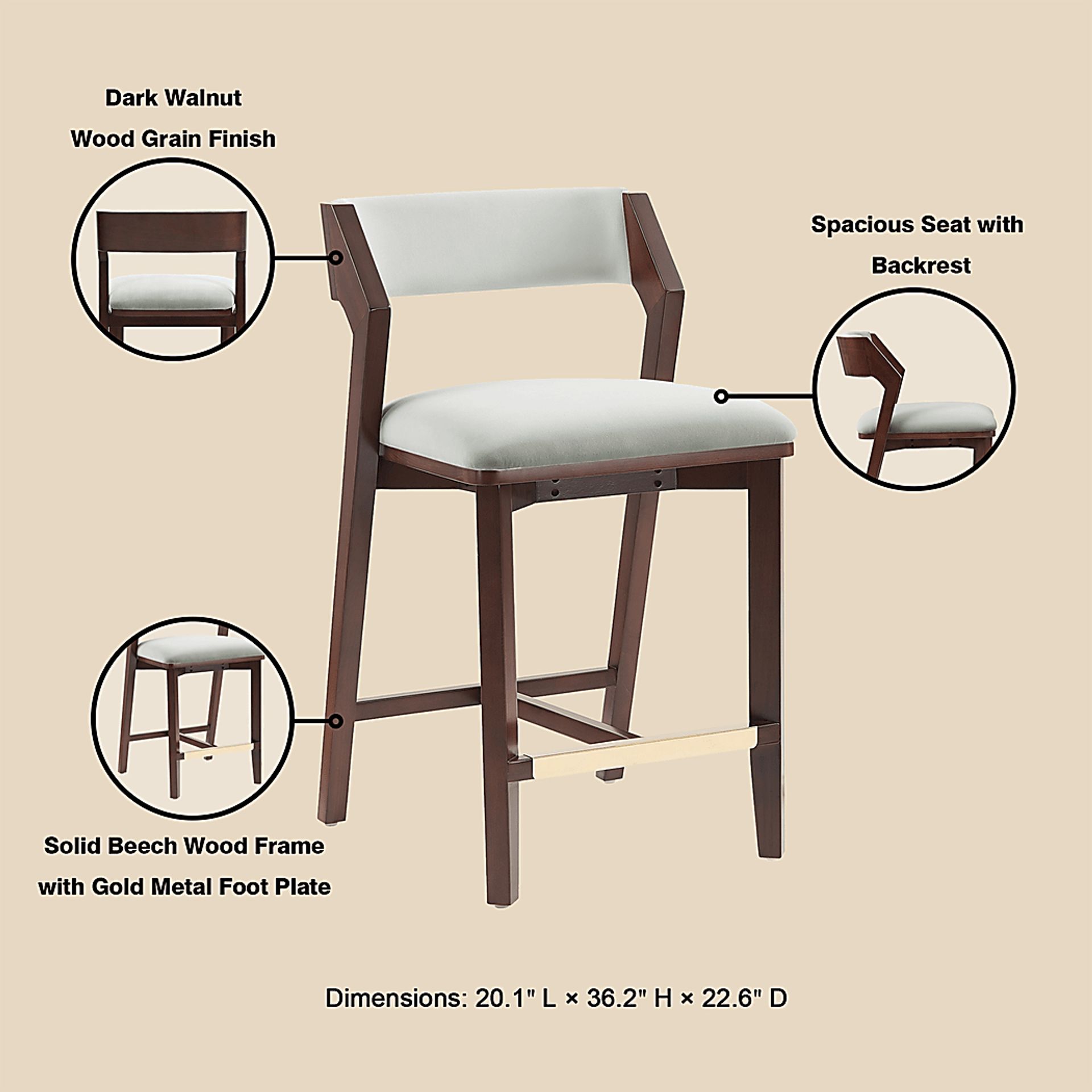 Marspoly White Counter Height Stool - Image 8
