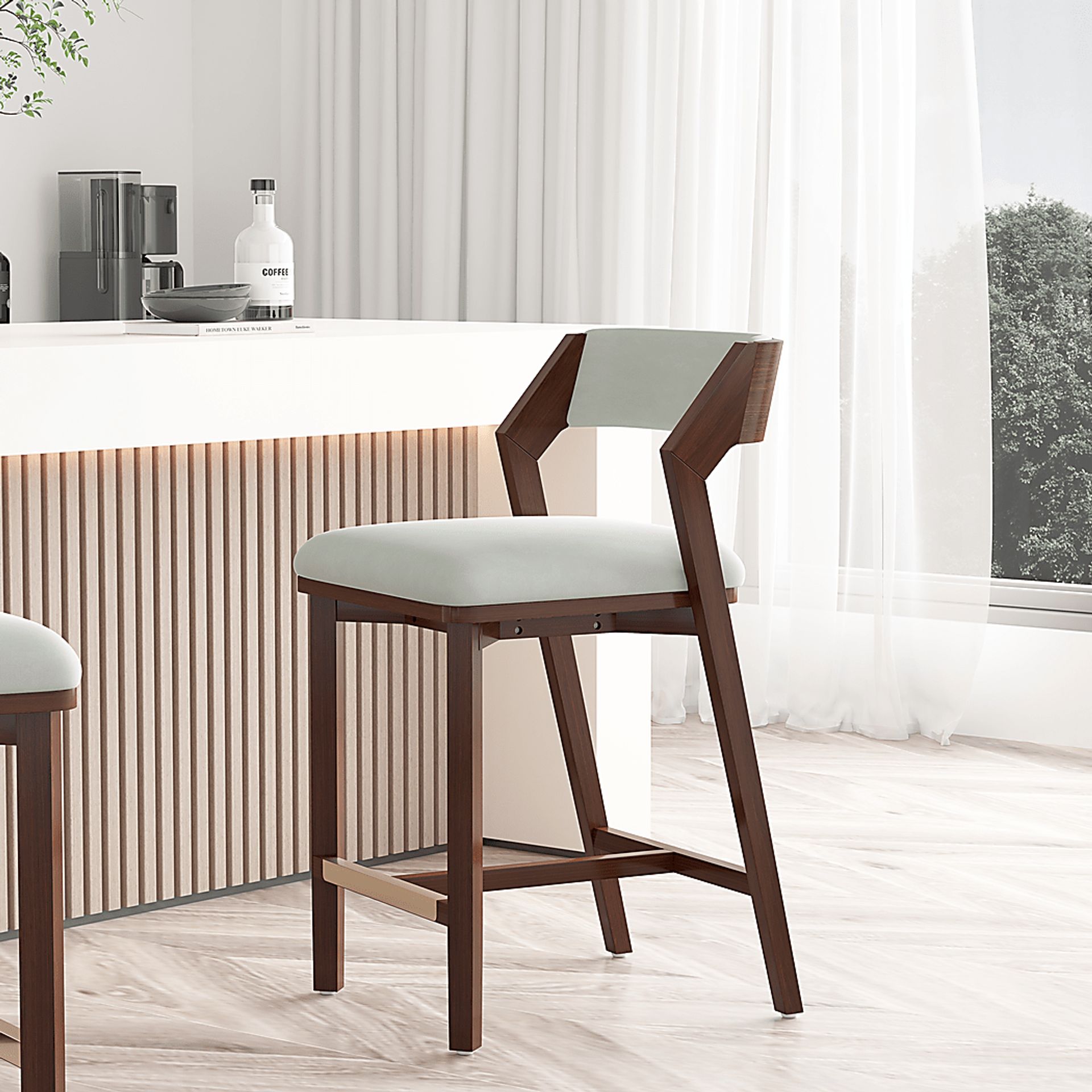 Marspoly White Counter Height Stool - Image 2