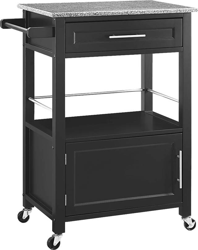 Marsuda Black Kitchen Cart - Thumbnail - Image 1