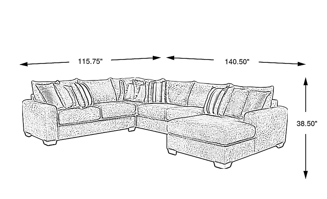 Martin 3 Pc Right Arm Chaise Sectional
