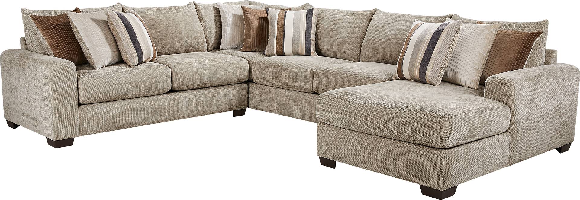 3 pc right arm chaise sectional