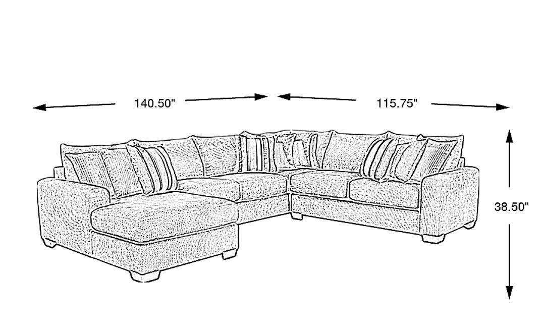 Martin 3 Pc Left Arm Chaise Sectional
