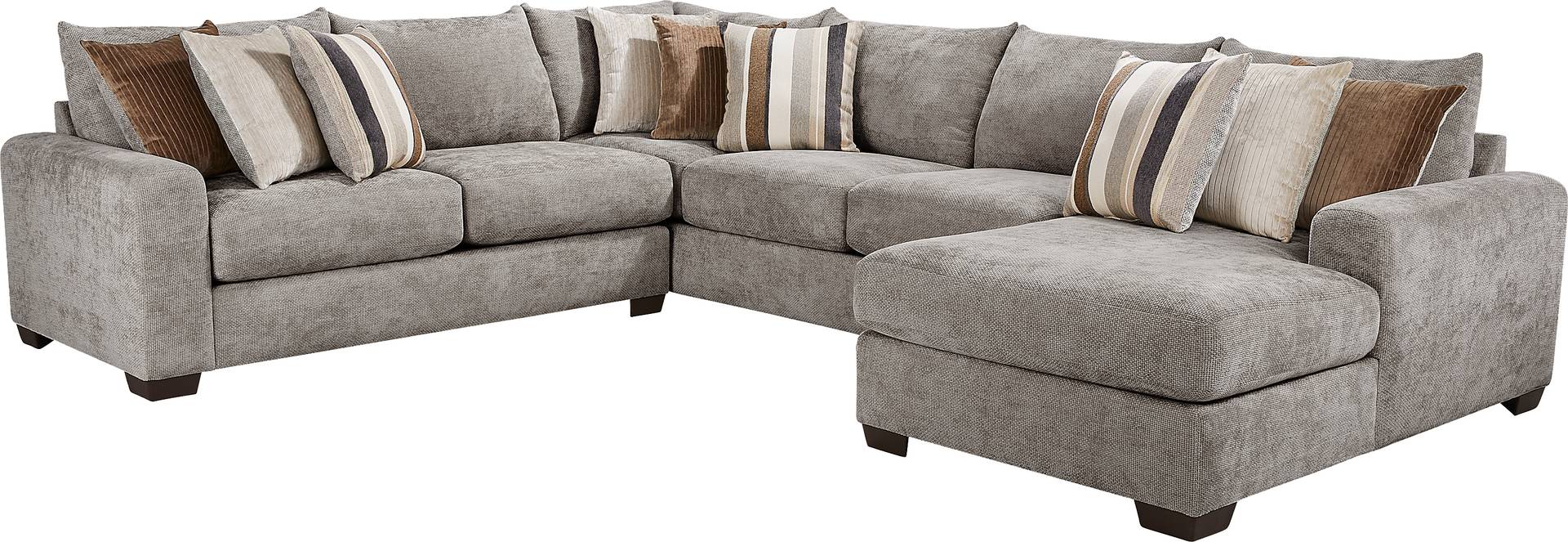 3 pc right arm chaise sectional