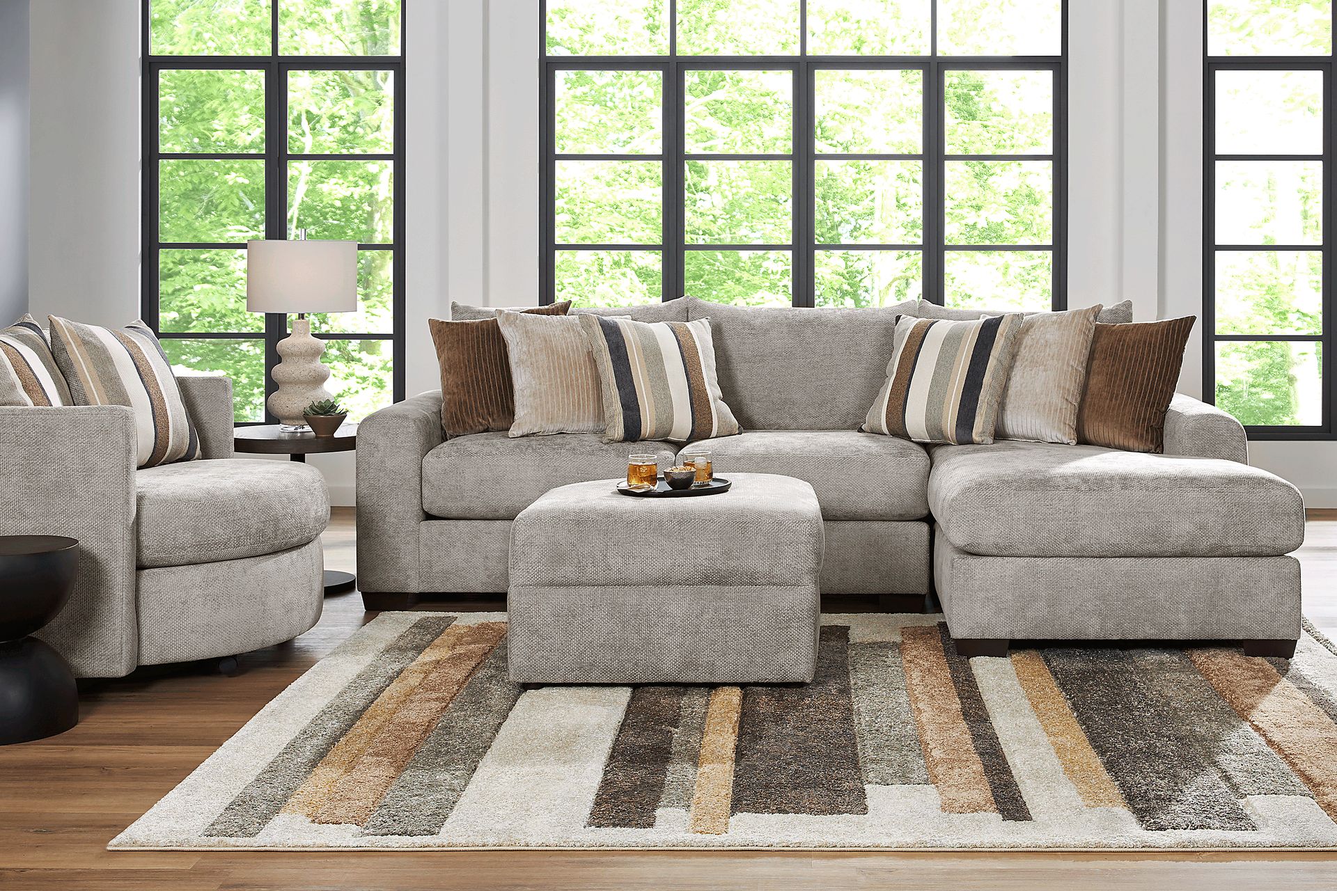 Martin Gray 3 Pc Sectional Living Room - Image 1