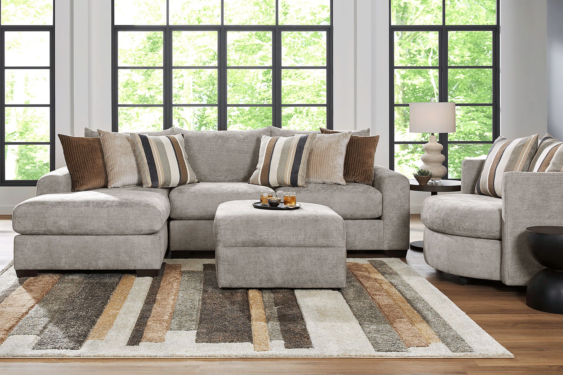 Martin Gray 3 Pc Sectional Living Room - Image 1