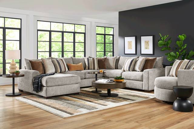 Martin Gray 6 Pc Sectional Living Room - Thumbnail - Image 1