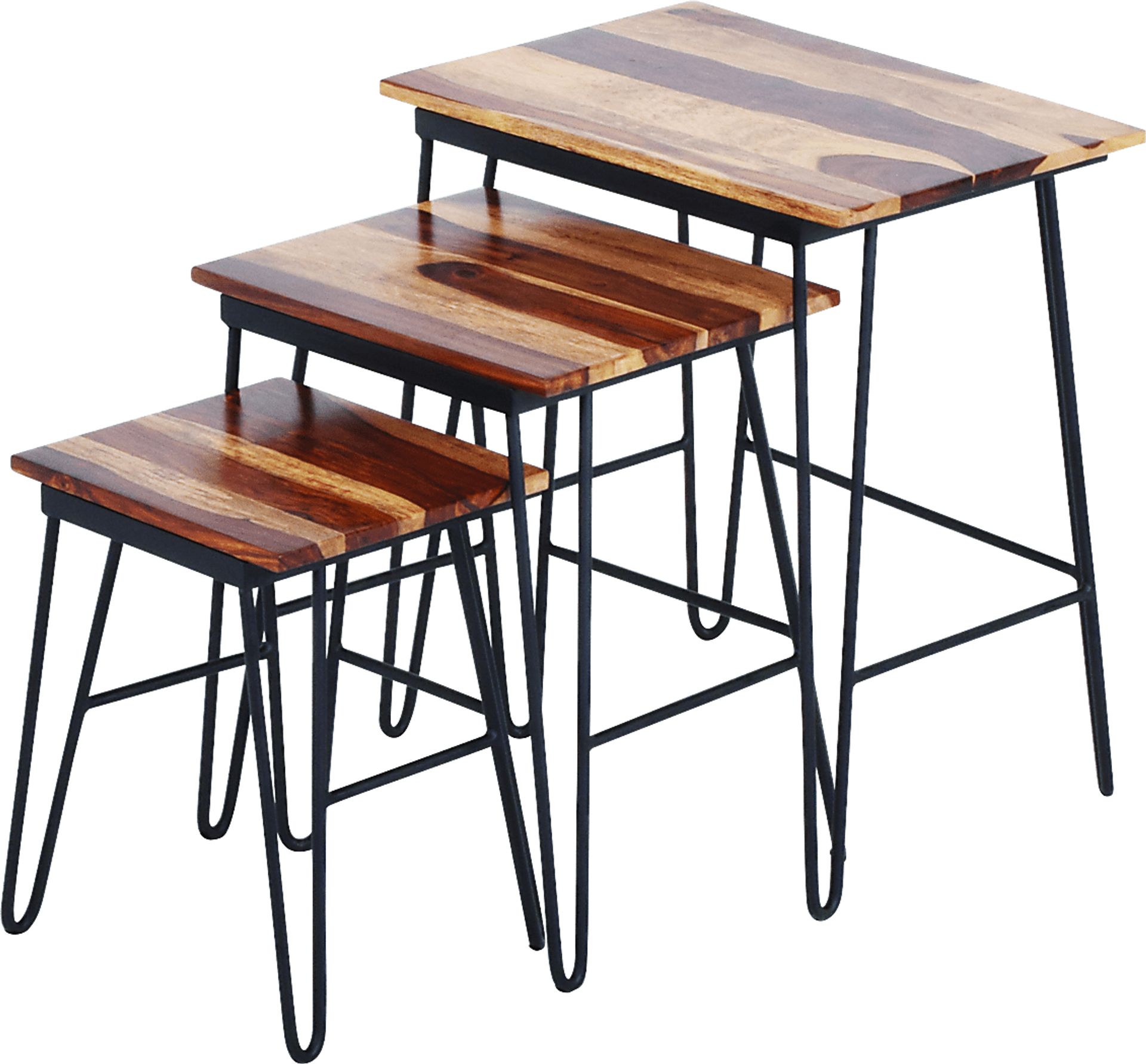 Martingale Brown Nesting Tables, Set of 3 - Image 1