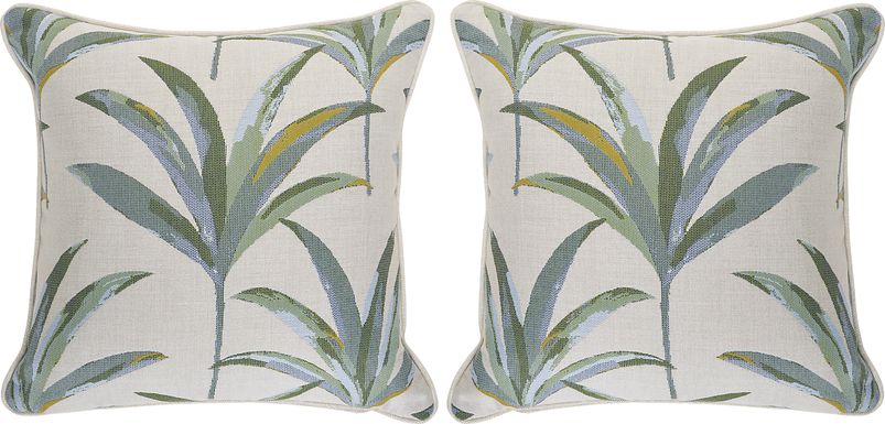 Martinique Tropics Celadon Indoor/Outdoor Accent Pillow, Set of 2