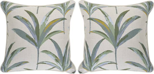 Martinique Tropics Celadon Indoor/Outdoor Accent Pillow, Set of 2 - Thumbnail - Image 1