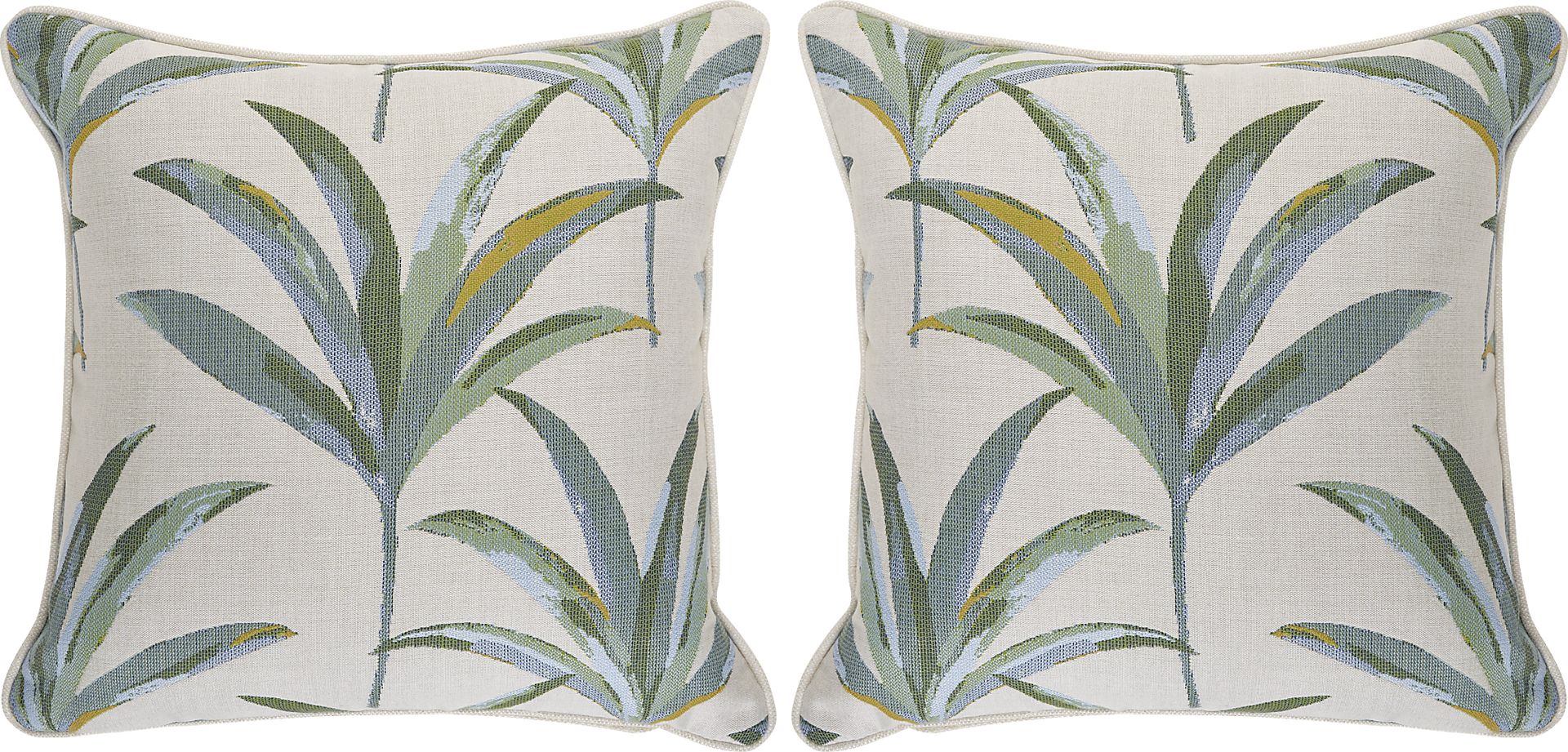 Martinique Tropics Celadon Indoor/Outdoor Accent Pillow, Set of 2 - Image 1