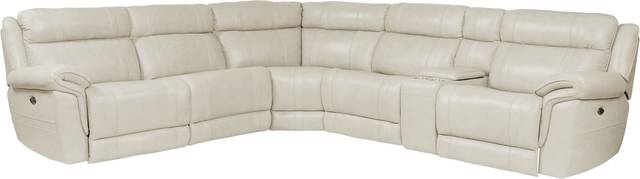 Martino Beige 6 Pc Leather Power Reclining Sectional - Thumbnail - Image 1