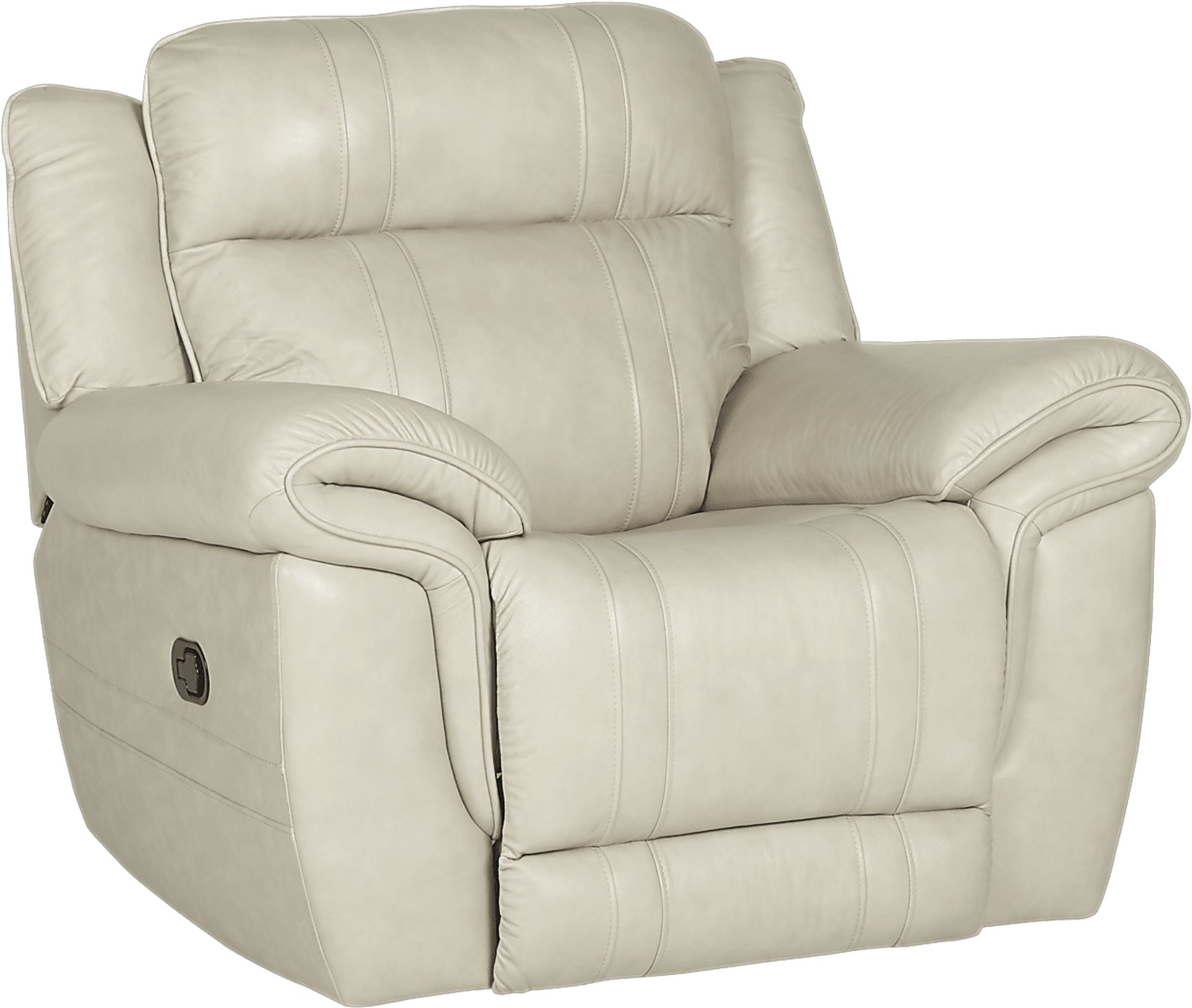 Martino Beige Leather Glider Recliner - Image 1