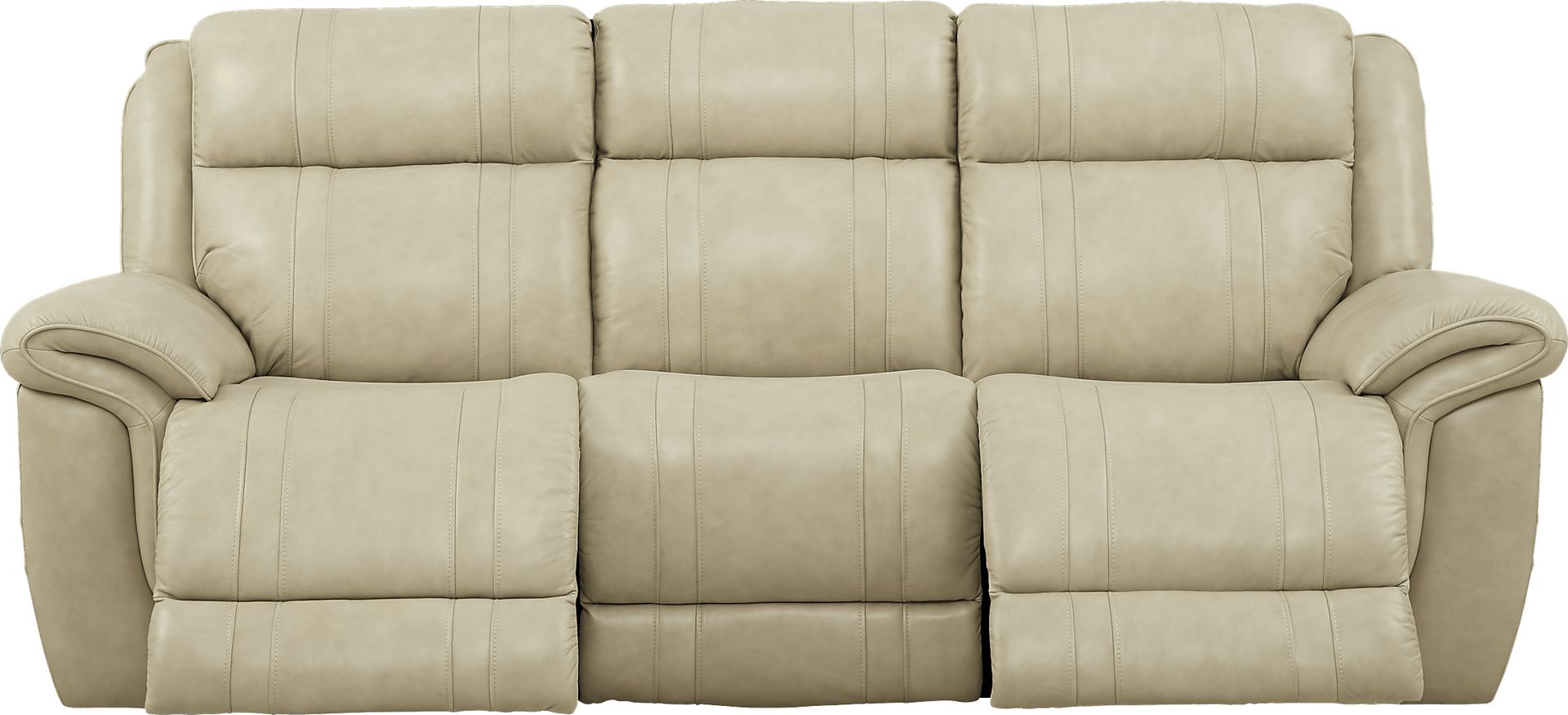 Martino Beige Leather Reclining Sofa - Image 2