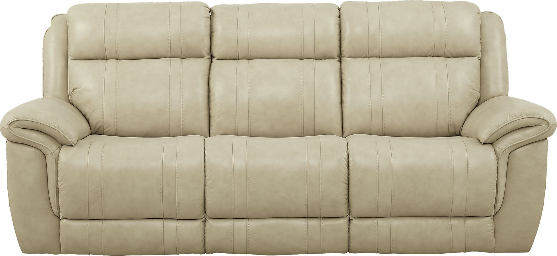 Martino Beige Leather Reclining Sofa - Image 1