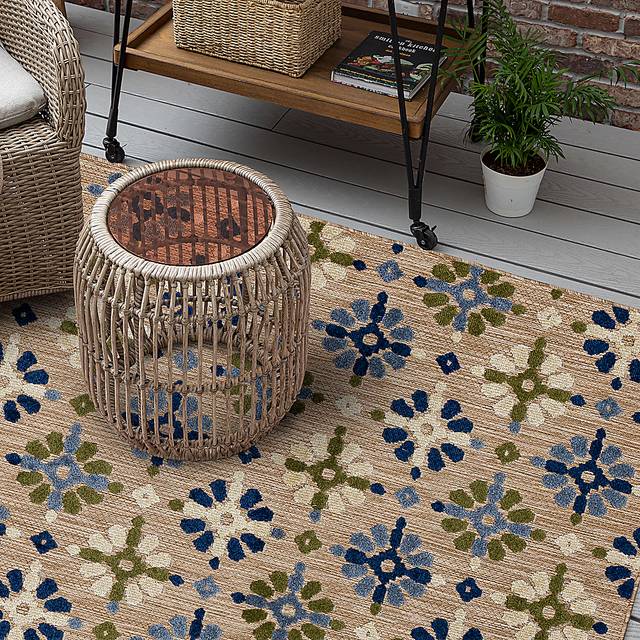 Martoise Blue 6' x 9' Indoor/Outdoor Rug - Thumbnail - Image 2