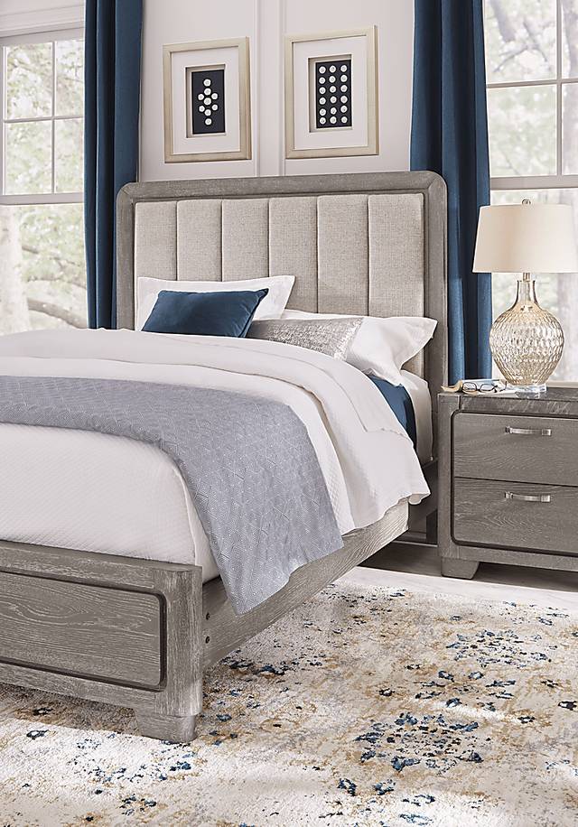 Marvella Gray 5 Pc King Panel Bedroom - Thumbnail - Image 4