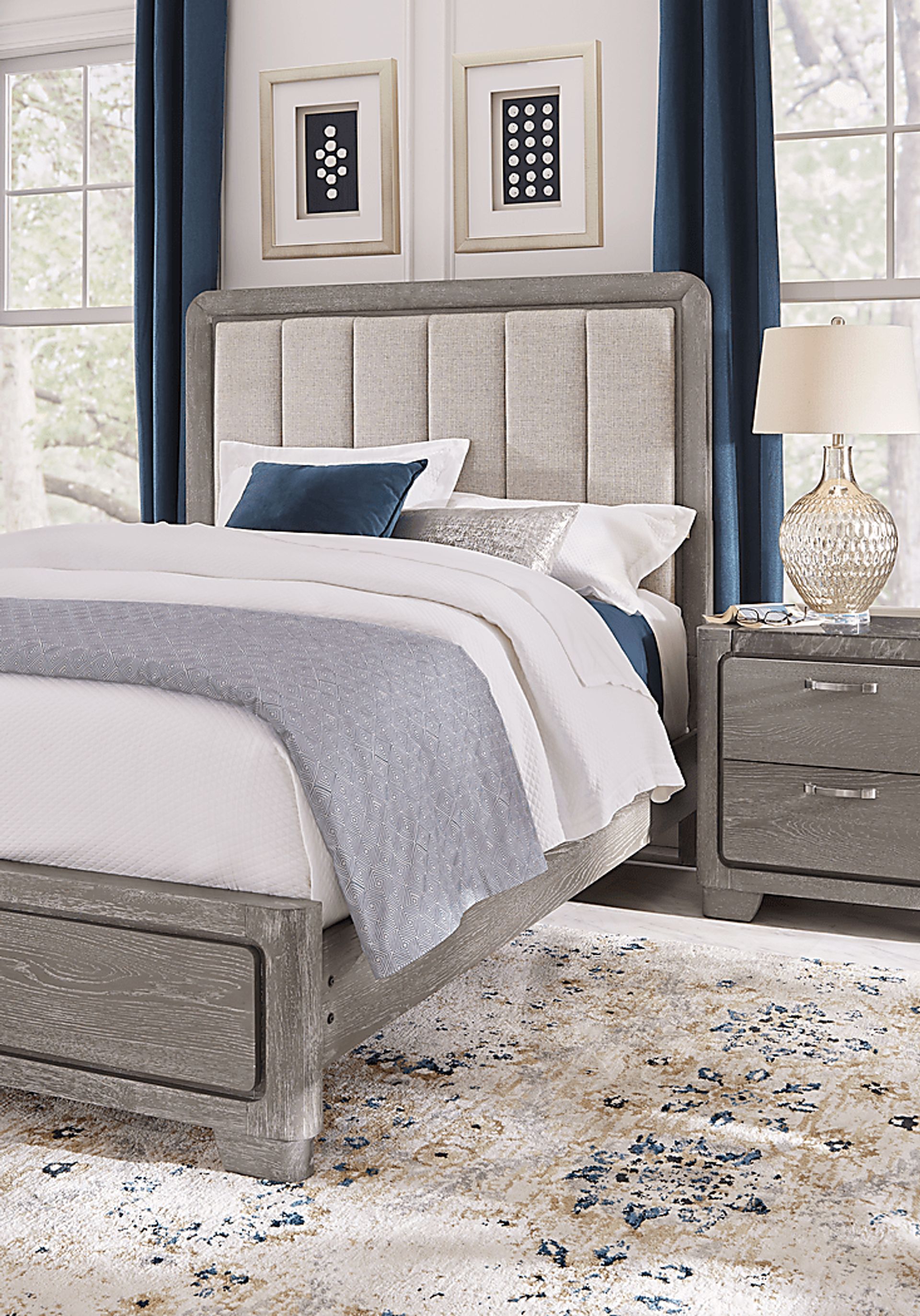 Marvella Gray 7 Pc Queen Panel Bedroom - Image 4