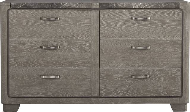 Marvella Gray 5 Pc King Panel Bedroom - Thumbnail - Image 5