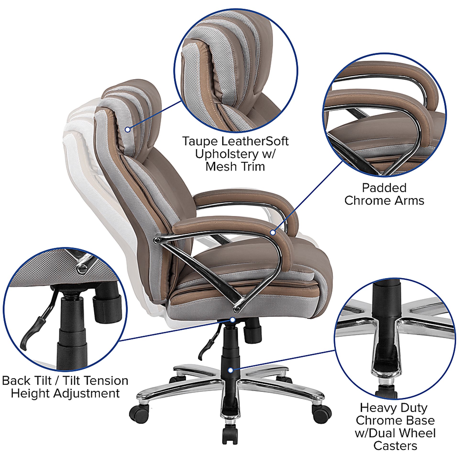 Marvin Taupe Desk Chair - Image 5