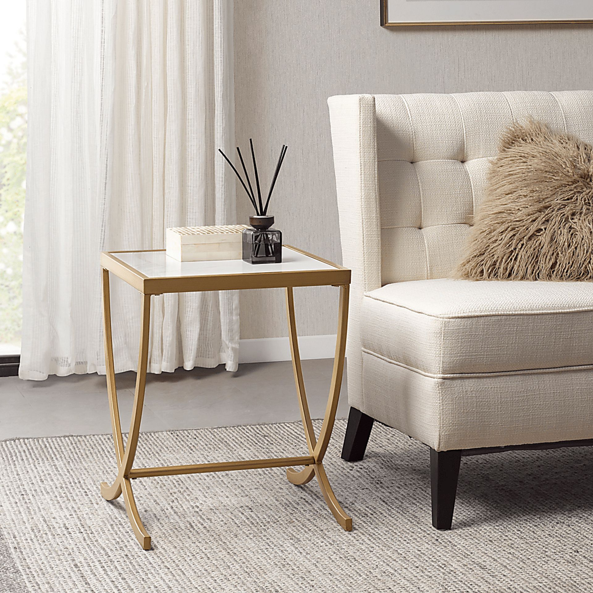 Marwede White End Table - Image 2