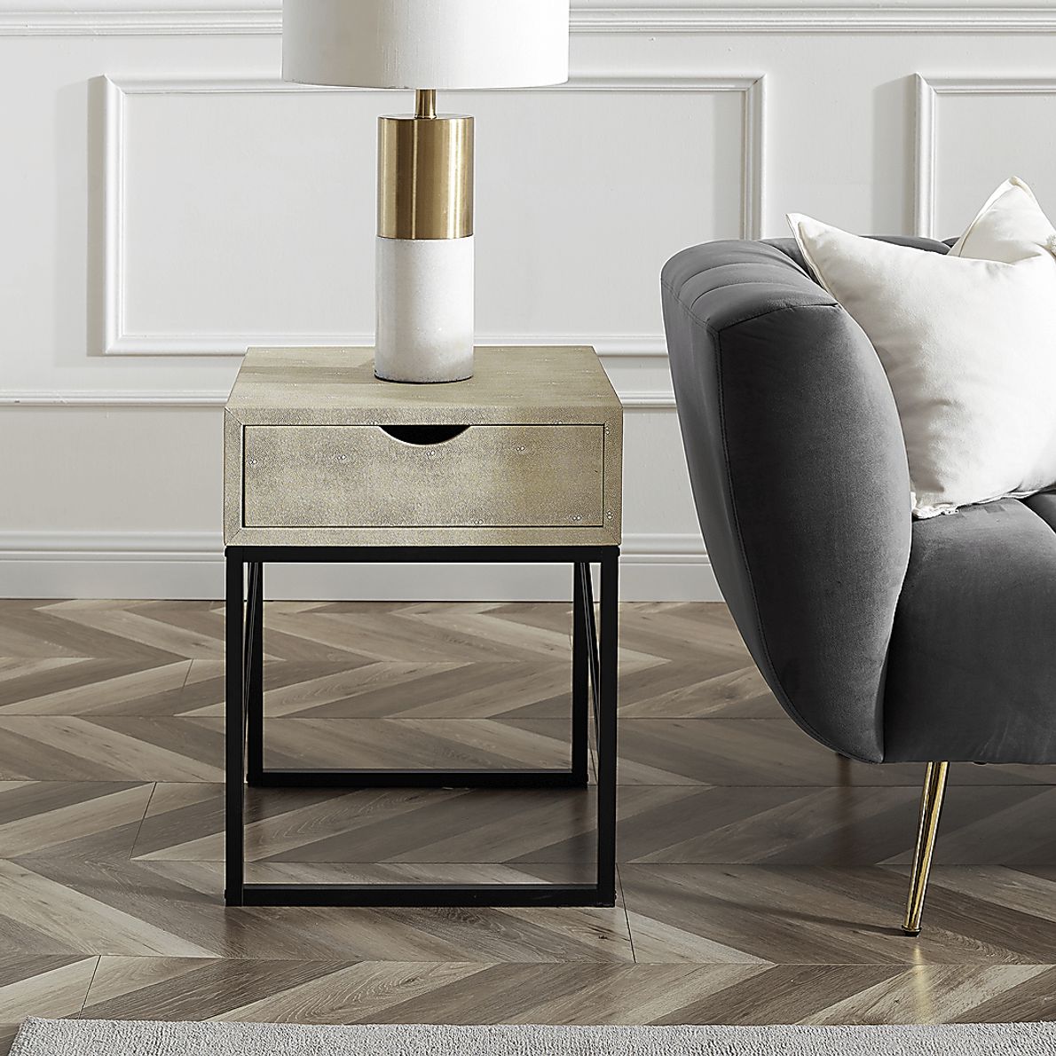 Marwill White Side Table