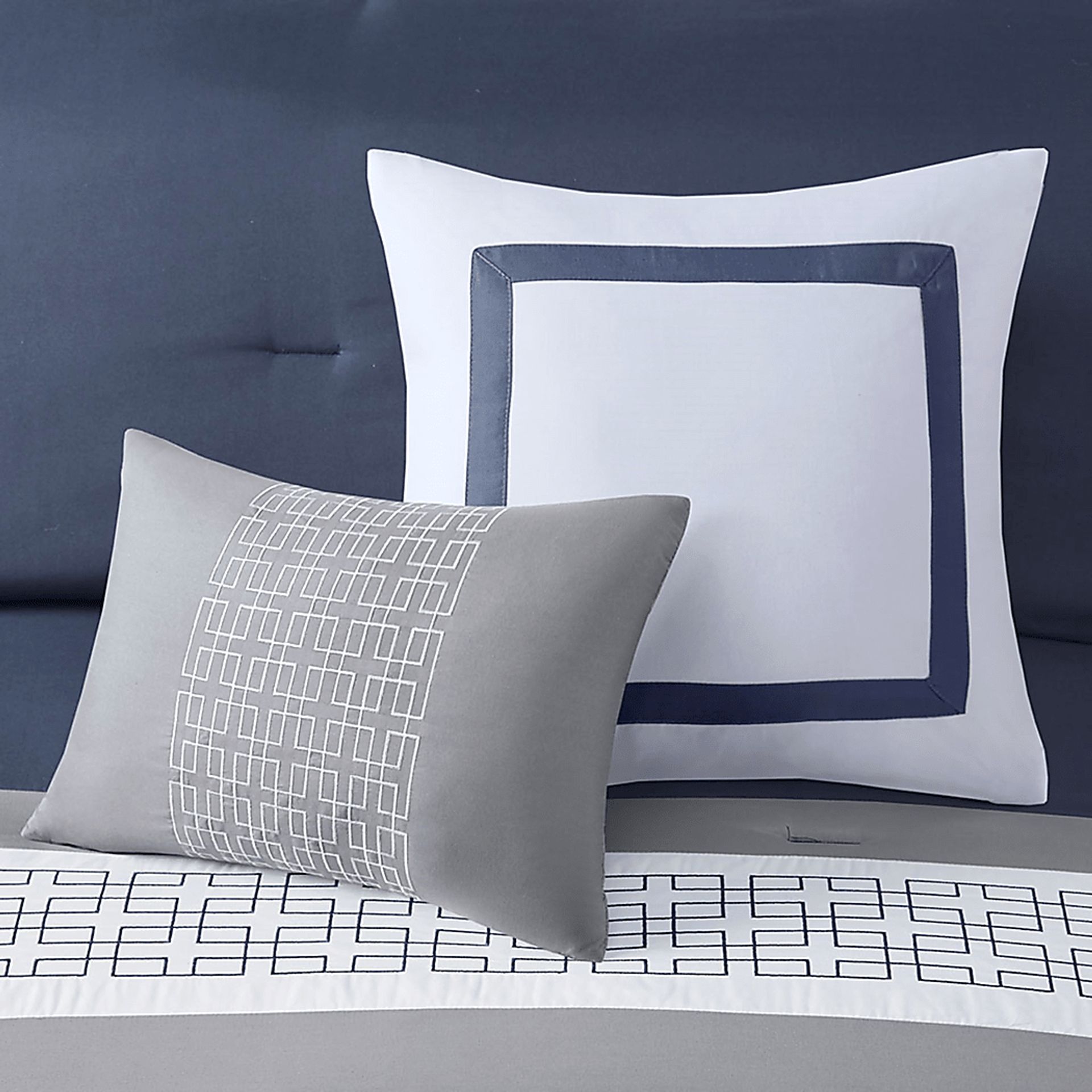 Marwin Blue 8pc Cal King Comforter Set - Image 13